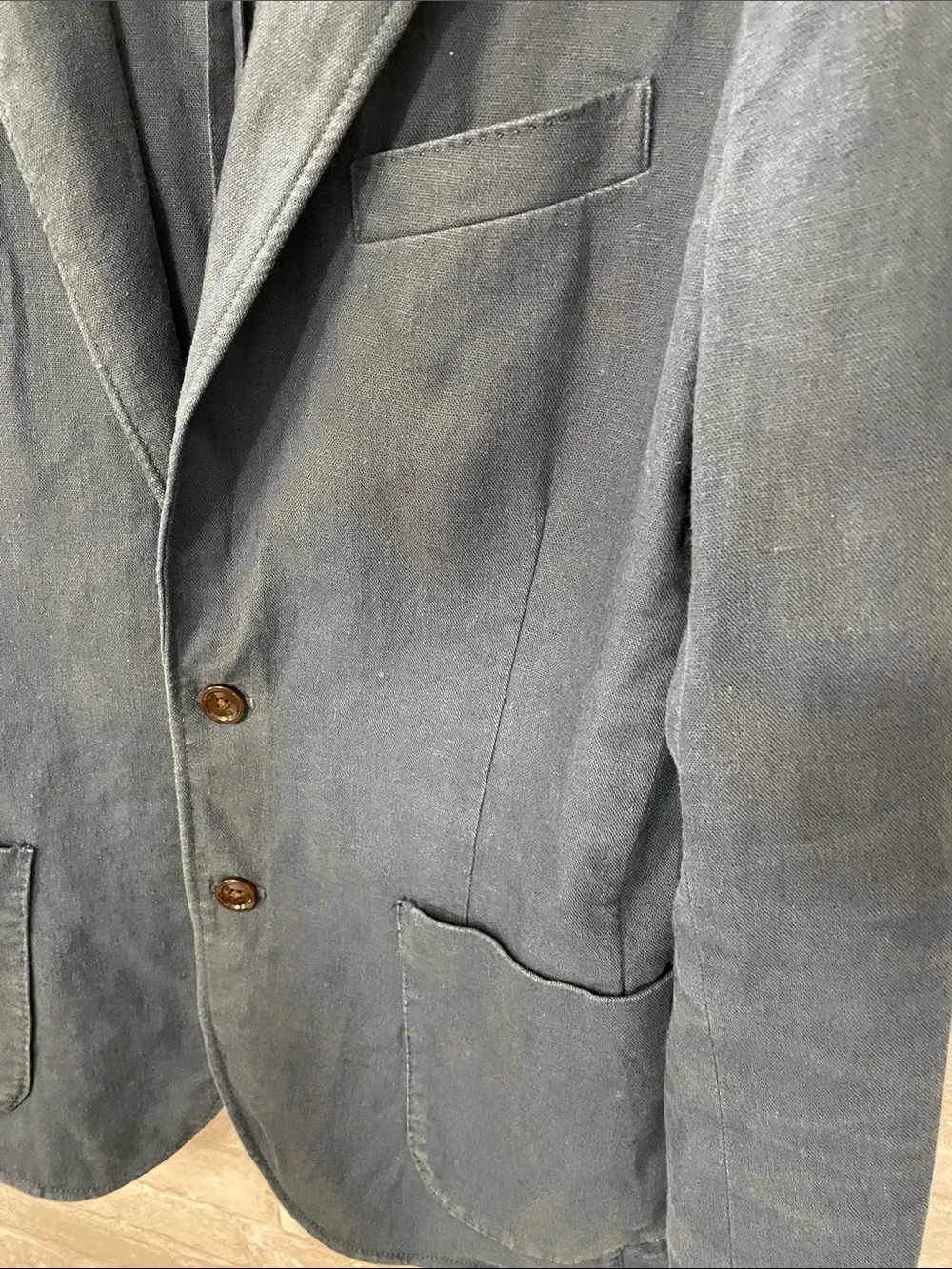J. Crew Thompson Linen Blend Blue Two-Button Sport Coat